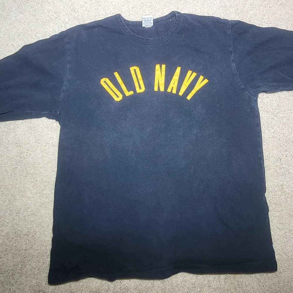 Vintage Old Navy Black Sweatshirt with Yellow Logo